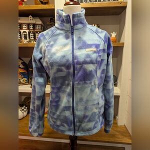 Columbia Women's Benton Springs Sherpa Full Zip Pockets Purple Jacket  Medium